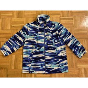 Zenergy Golf By Chico's Womens Full-Zip Geometric Performance Jacket Shirt Sz 1